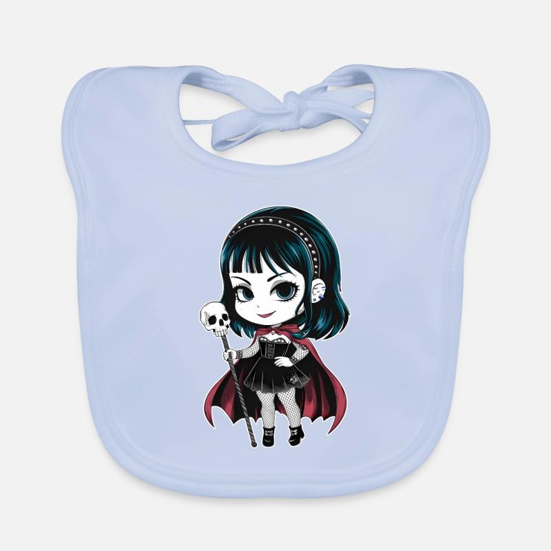 Chibi Goth Girl - Bavoir bio Bébé - bleu ciel