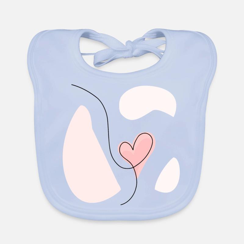 Abstract heart line drawing Organic Baby Bibs