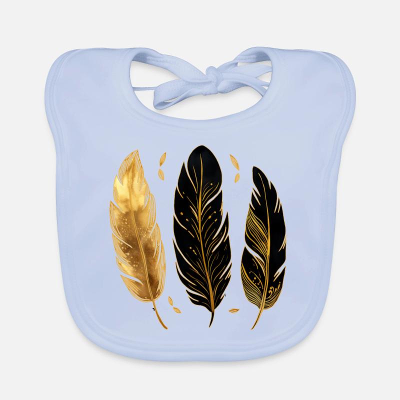 Golden Feathers Organic Baby Bibs