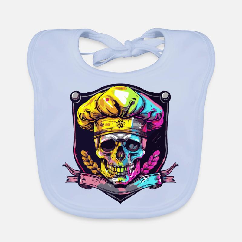 Skull Skeleton Chef Organic Baby Bibs