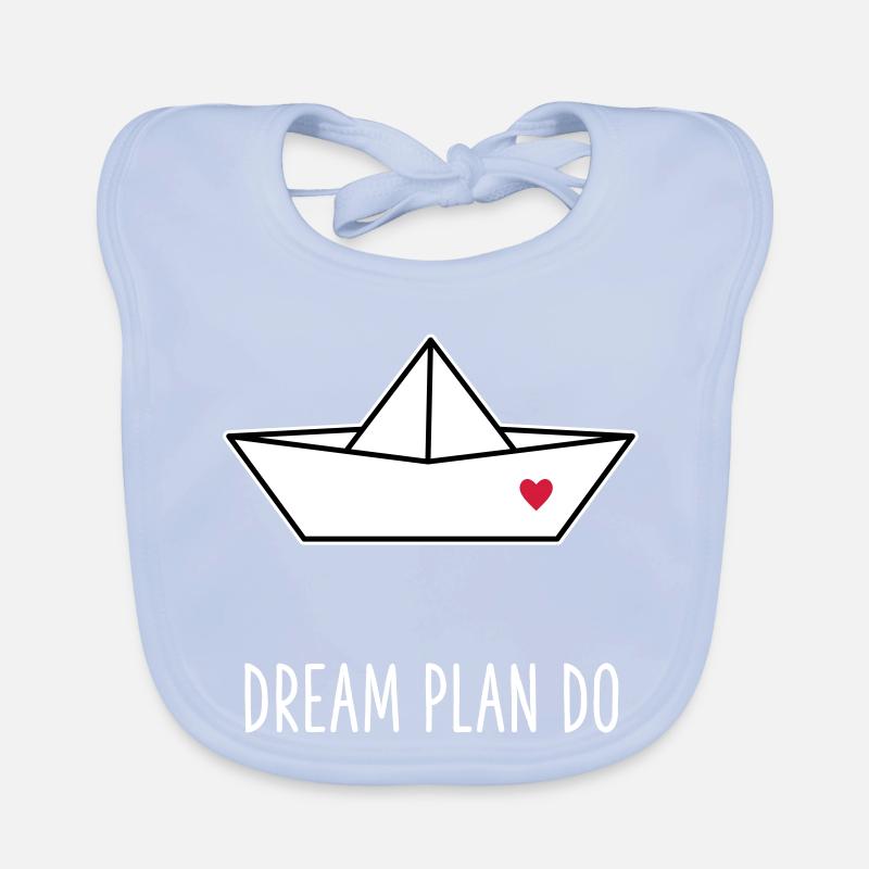 Dream Plan Do - Bateau en papier Cœur Bavoir bio Bébé