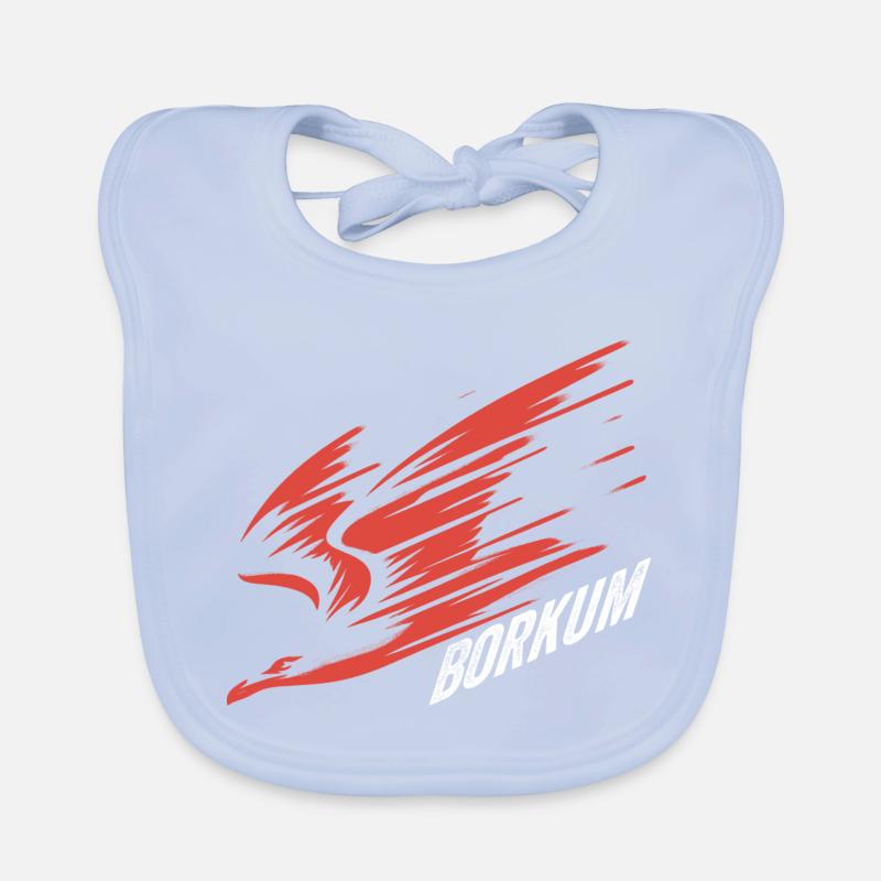 T-shirt de vacances Borkum Dive Low Flyer Seagull Bavoir bio Bébé