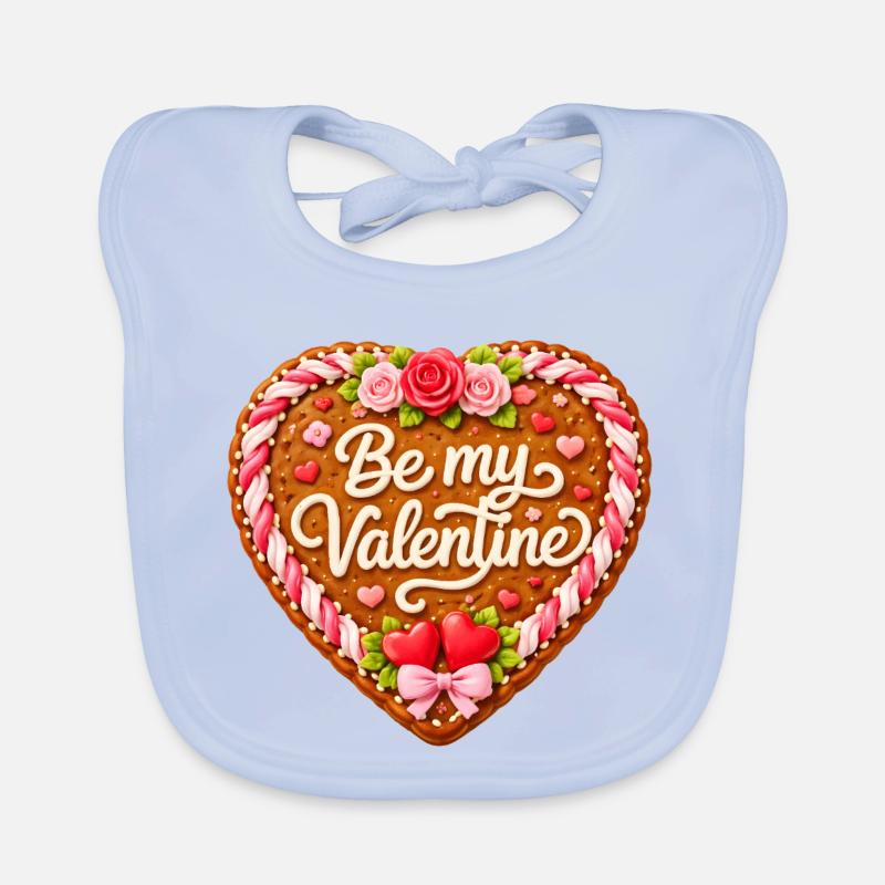 Lebkuchenherz Be my Valentine  Baby Bio-Lätzchen