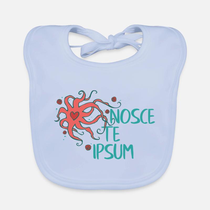 Heart Octopus - Nosce Te Ipsum - Latin 1 Organic Baby Bibs