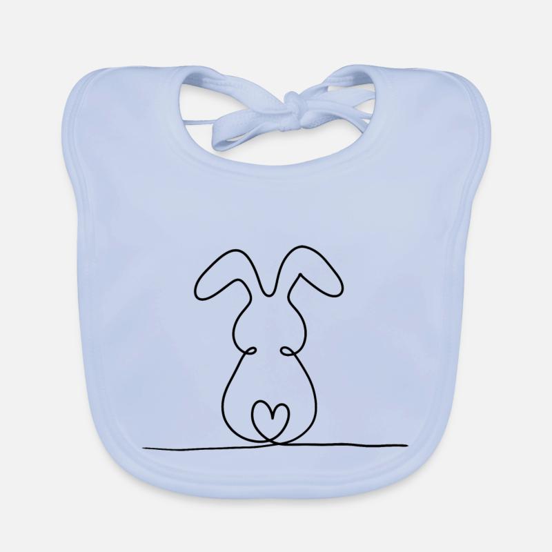 Lapin à une ligne Bavoir bio Bébé