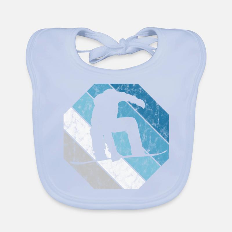 Snowboard Snowboarder Snowboarding Retro Geschenk Baby Bio-Lätzchen