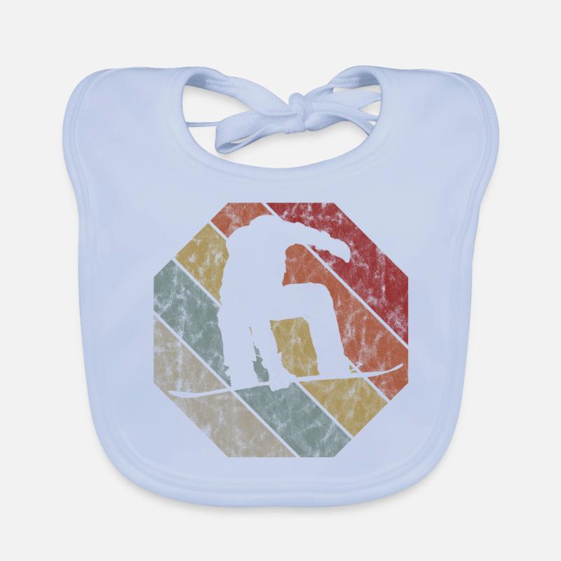 Snowboard Snowboarder Snowboarding Retro Gift Organic Baby Bibs