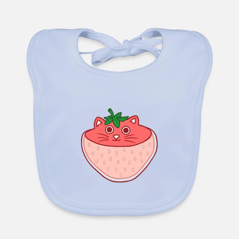 Fraise Chat Bavoir bio Bébé