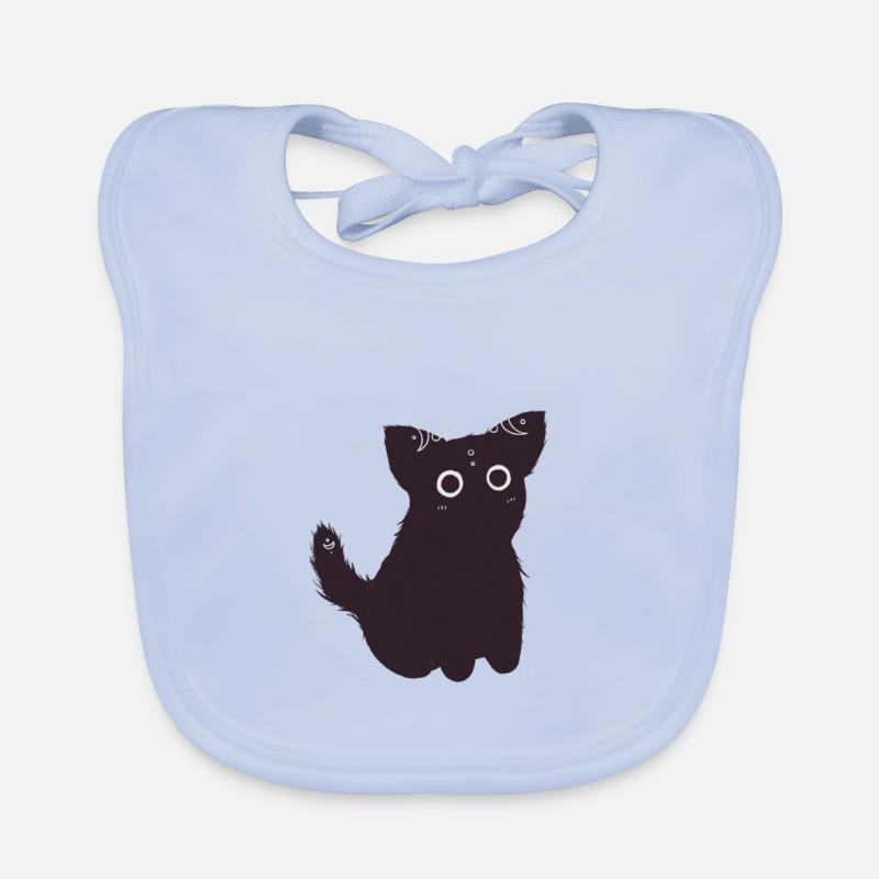 Chat noir mignon Bavoir bio Bébé