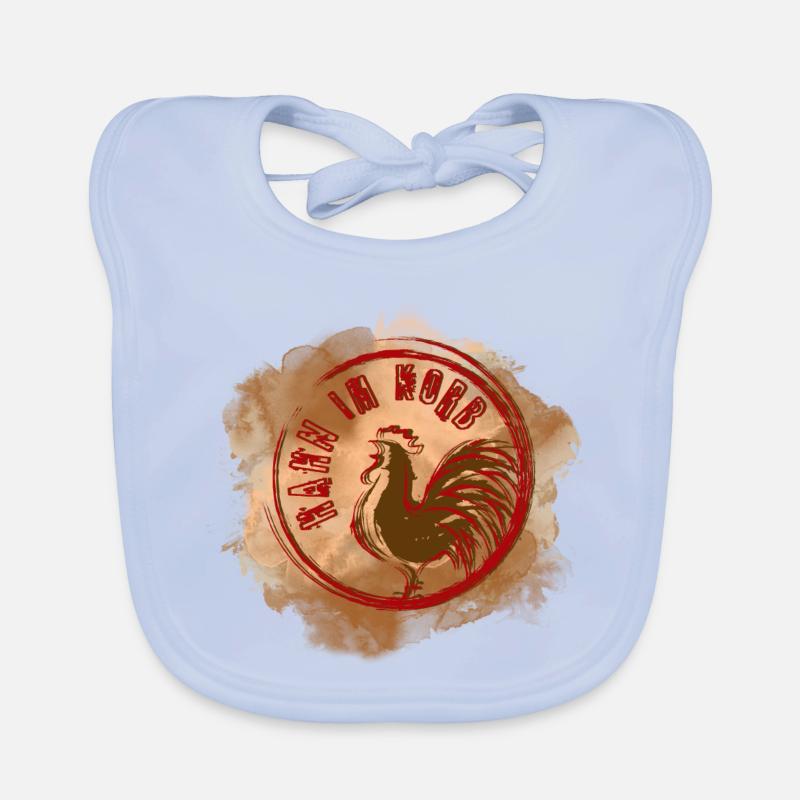 Coq dans le panier Bavoir bio Bébé