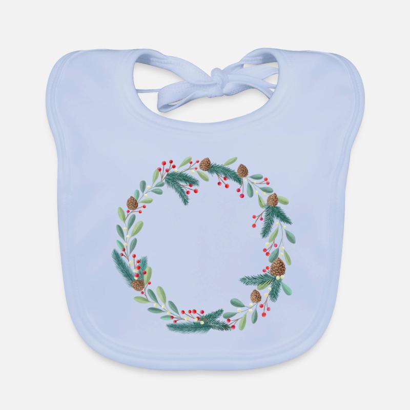 Weihnachtskranz, Adventkranz zum Personalisieren Baby Bio-Lätzchen