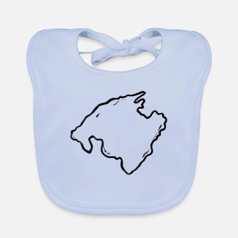 Mallorca outline | Stylish Mallorca design Organic Baby Bibs
