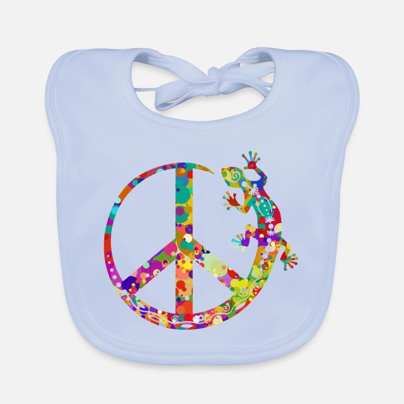 Symbol - Loving Peace Gecko Ornaments 2 Baby Bio-Lätzchen