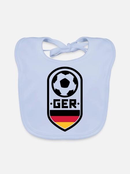 Badge de football allemand - Bavoir bio Bébé - bleu ciel - Devant