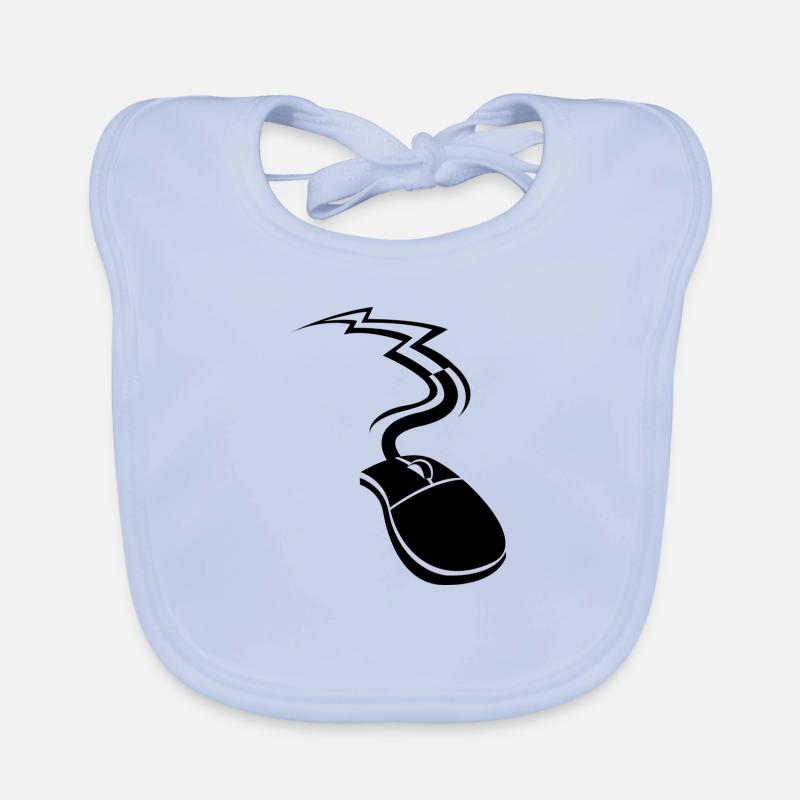 Computer Mouse Design Organic Baby Bibs