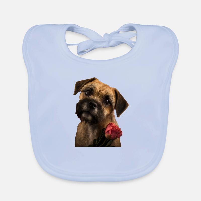 Border Terrier Saint-Valentin Bavoir bio Bébé