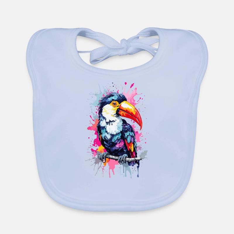 Tucan Vogel Bunt Baby Bio-Lätzchen