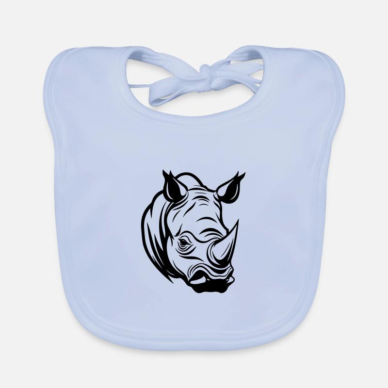 Tête de rhinocéros Bavoir bio Bébé