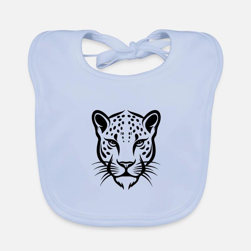 Tête de guépard Bavoir bio Bébé