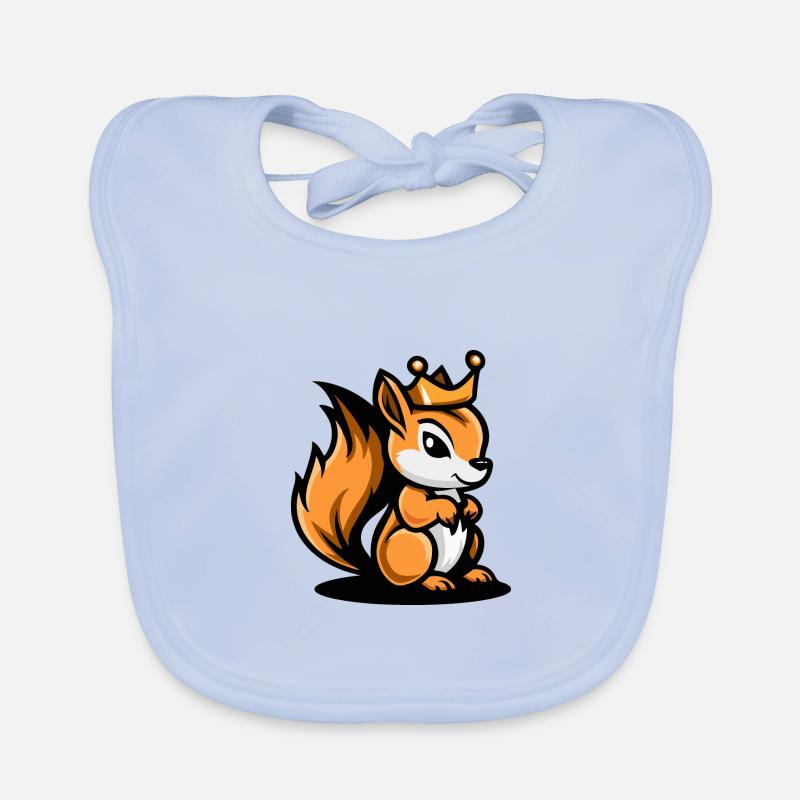 Eichhörnchen Comic Krone Baby Bio-Lätzchen