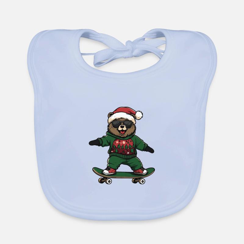 Bear Christmas Funny Organic Baby Bibs