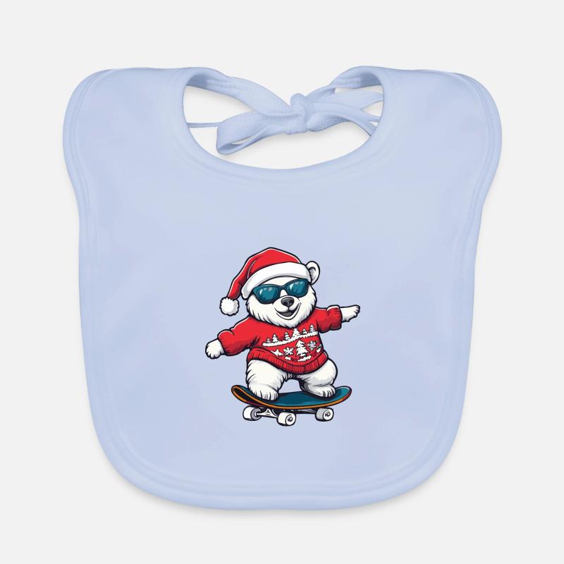 Polar Bear Christmas Funny Organic Baby Bibs