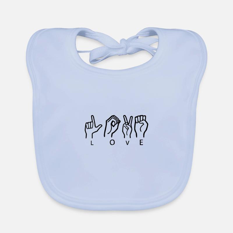 Love sign language Organic Baby Bibs