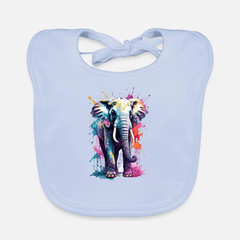 Elefant Coole Farbexplosion in der Savanne Baby Bio-Lätzchen