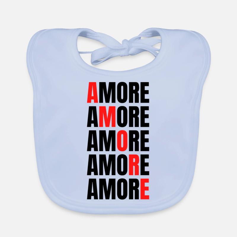 Amore - Bavoir bio Bébé - bleu ciel
