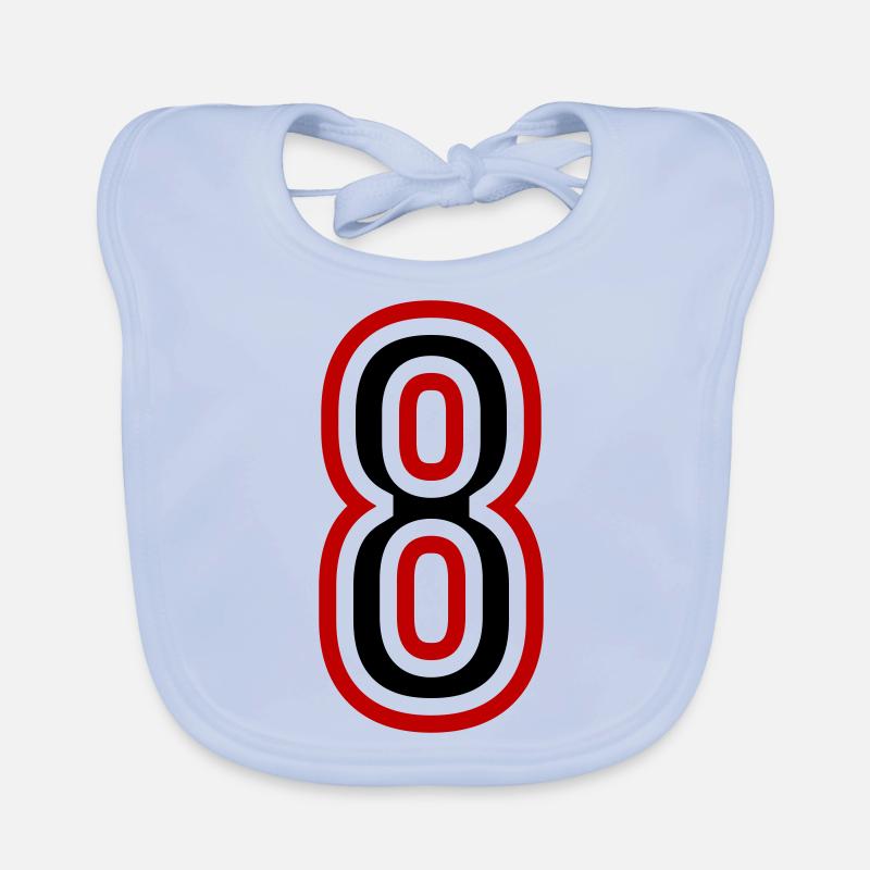 8 Number Years Jersey Organic Baby Bibs