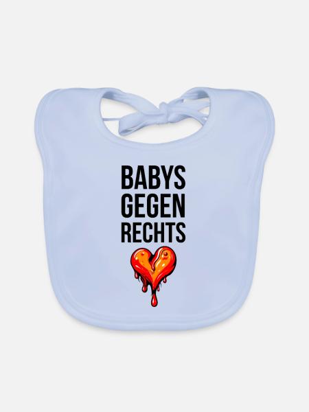 BABYS GEGEN RECHTS - Baby Bio-Lätzchen - sky Blue