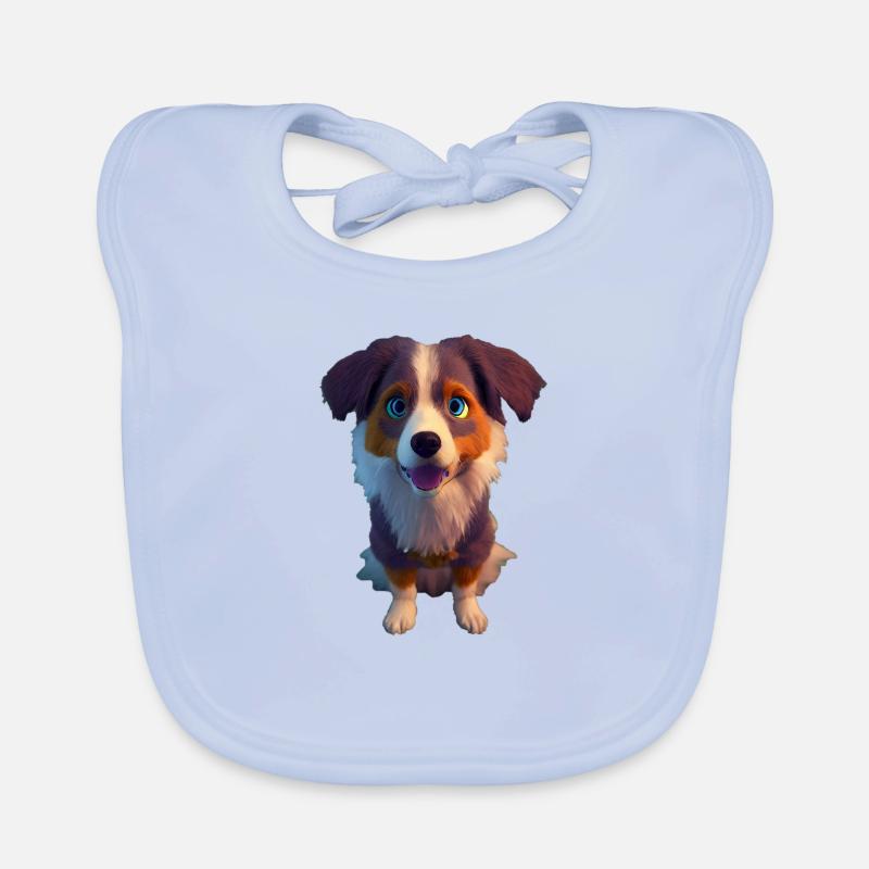 Aussie Hund - Australian Shepherd Baby Bio-Lätzchen