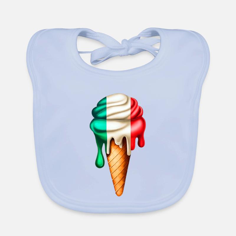 Italy Ice Cream Cone Organic Baby Bibs
