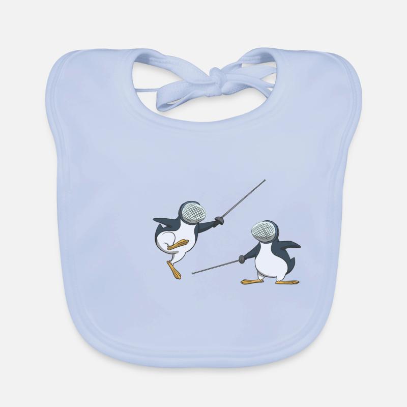 Fechten Treffer im Sprung Geschenk Idee Baby Bio-Lätzchen