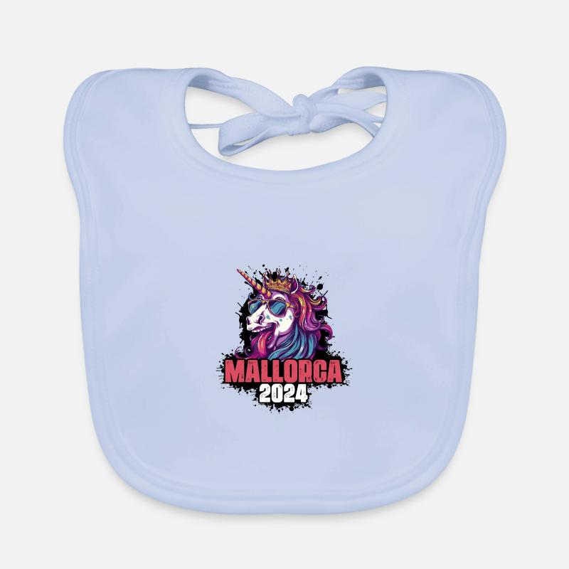 Mallorca 2024 Einhorn Baby Bio-Lätzchen