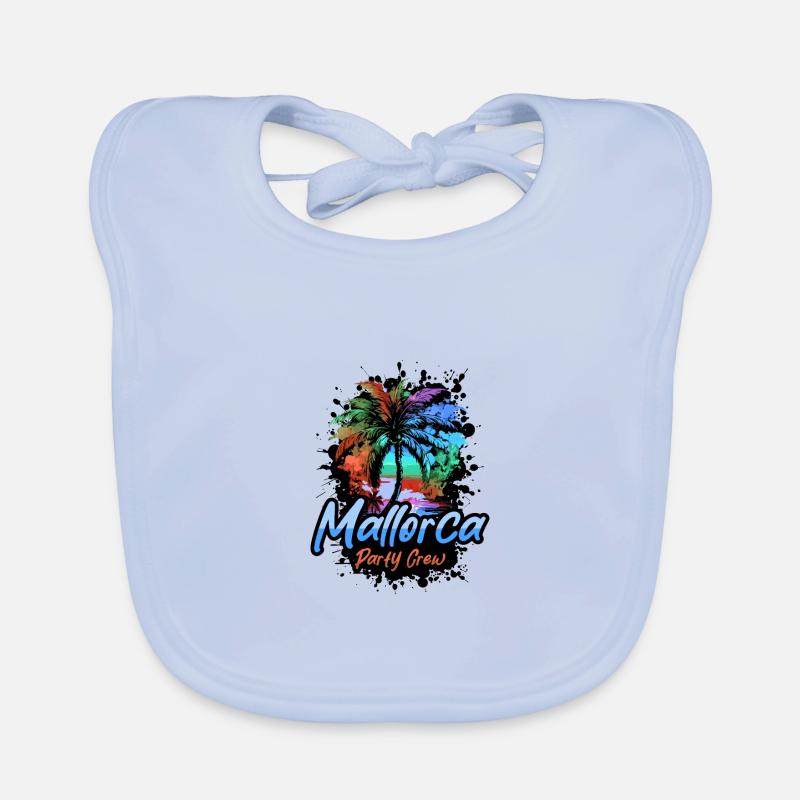 Mallorca Party Crew Holidays Organic Baby Bibs