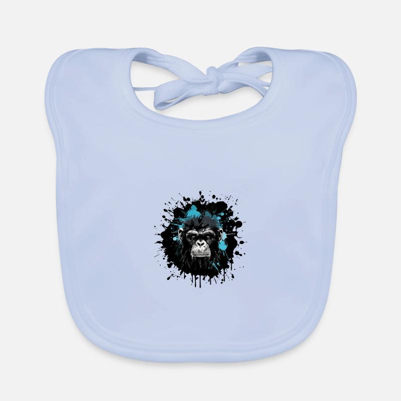 Monkey Portrait Organic Baby Bibs