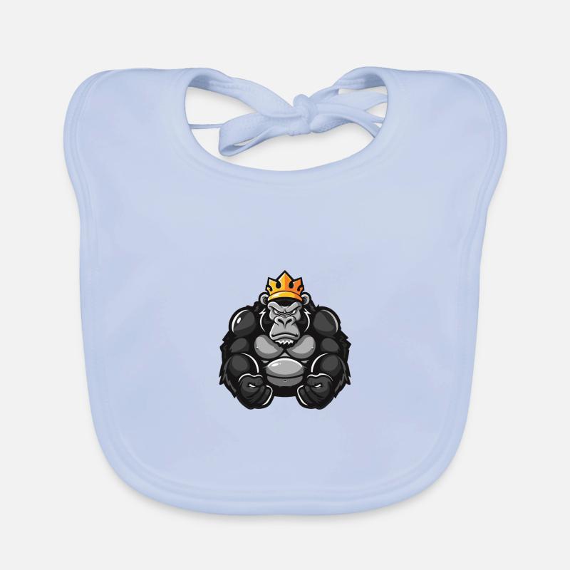 Couronne de bande dessinée de gorille Bavoir bio Bébé