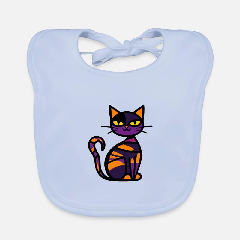 Cat Halloween Comic Cat Organic Baby Bibs