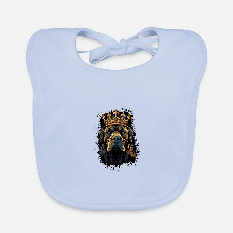 Mastiff Dog Head Portrait Crown Organic Baby Bibs