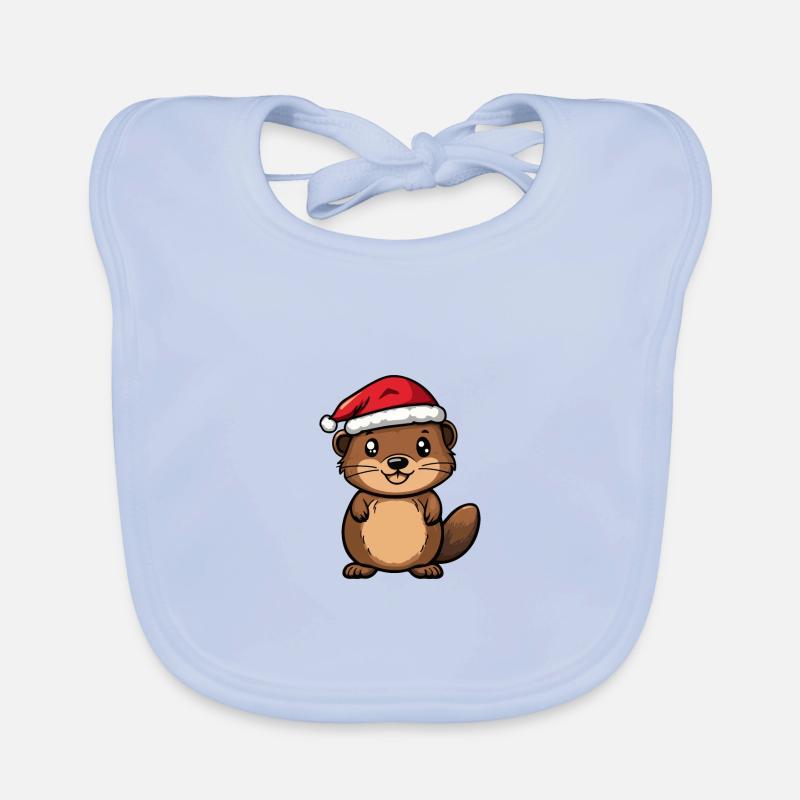 Castor Noël Mignon Bavoir bio Bébé