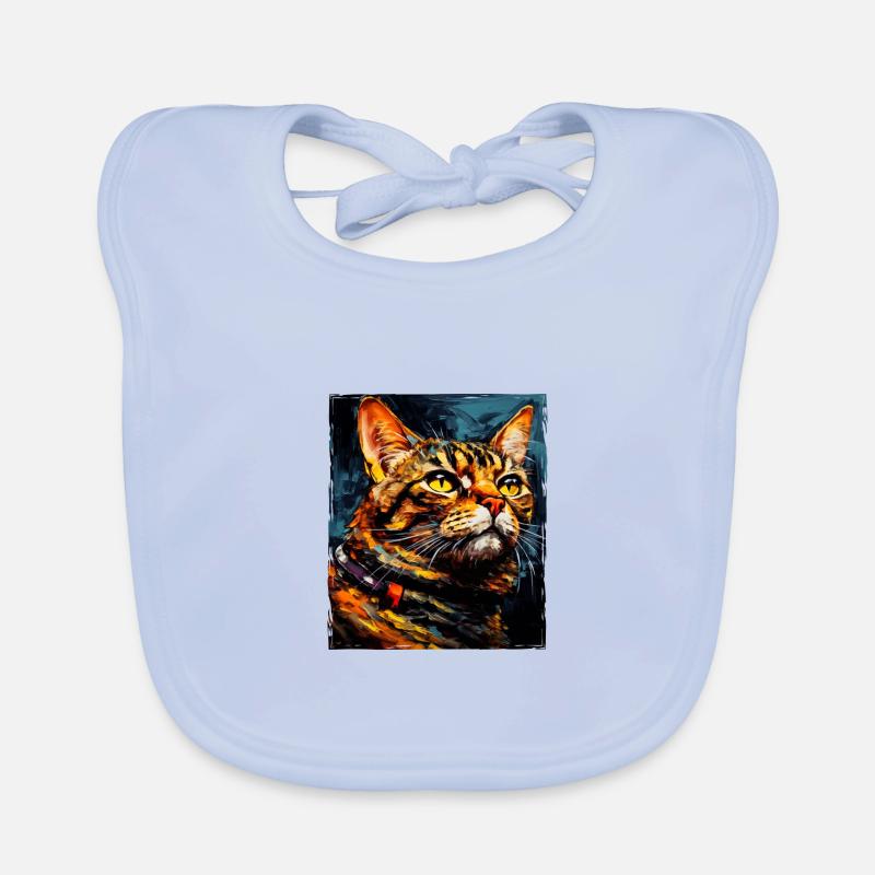 Katze Porträt Kopf Baby Bio-Lätzchen