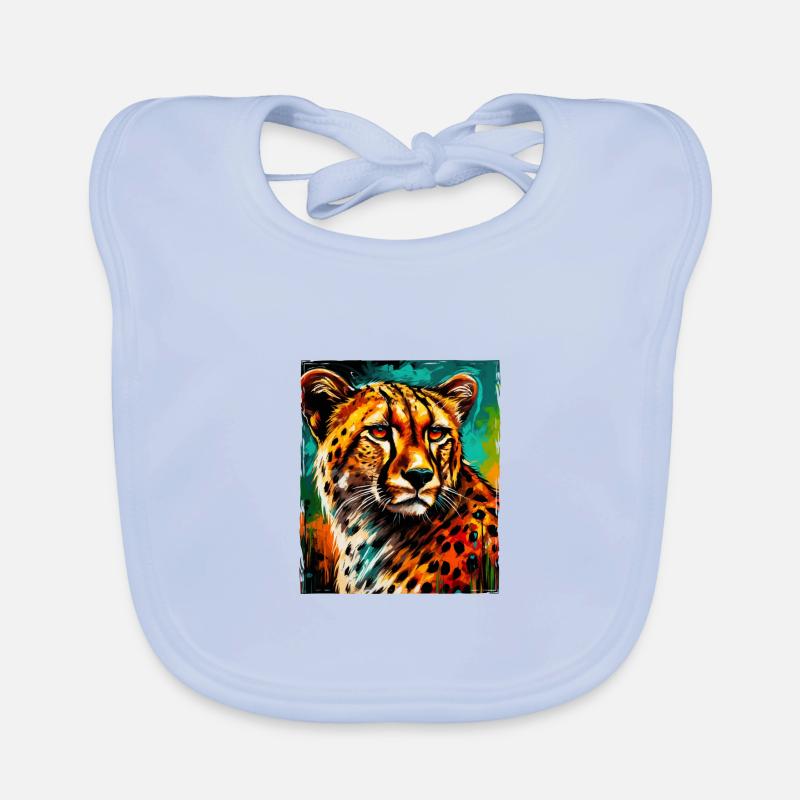 Portrait de guépard Bavoir bio Bébé