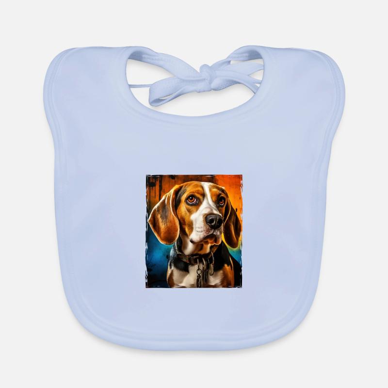 Portrait de chien beagle Bavoir bio Bébé