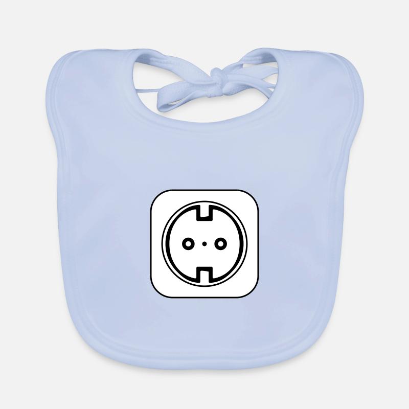 Electrical Socket Symbol Electrician Organic Baby Bibs