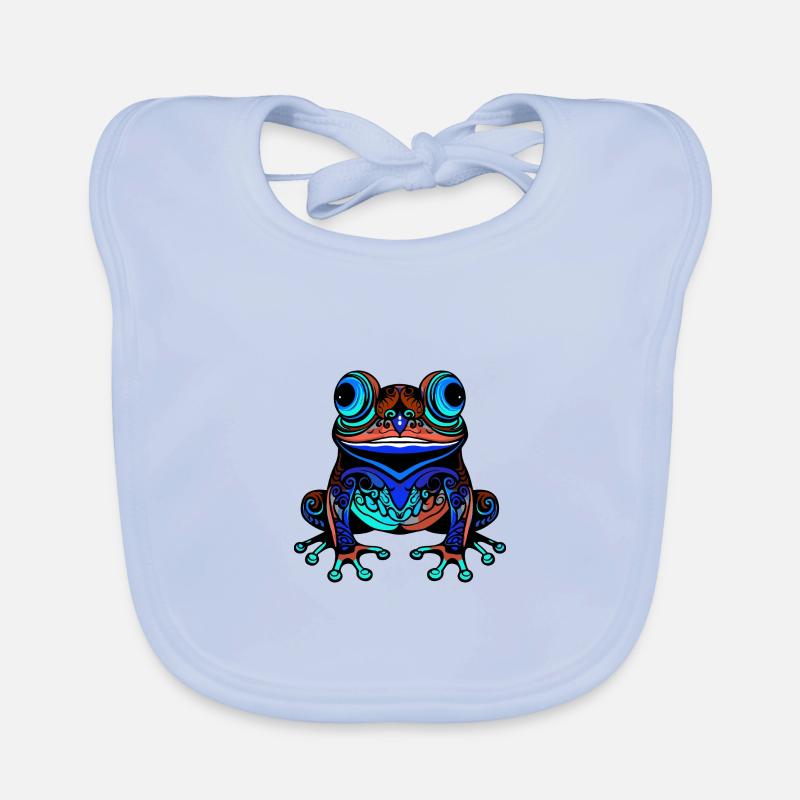 Frog Portrait Colorful Organic Baby Bibs