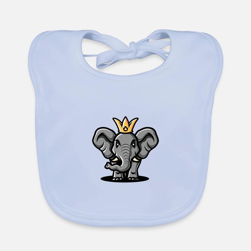 Couronne de bande dessinée éléphant Bavoir bio Bébé