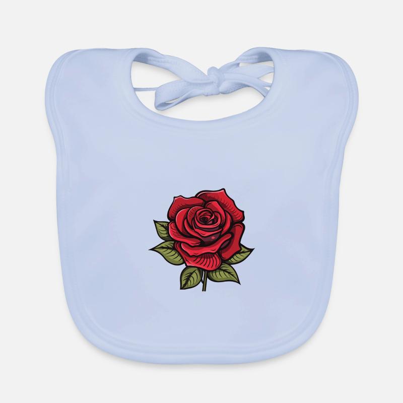 Rose Blume Baby Bio-Lätzchen