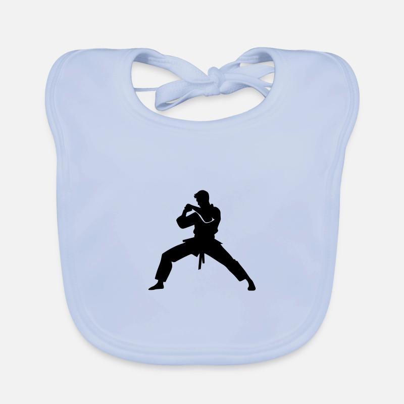 Karate Man Icon Organic Baby Bibs