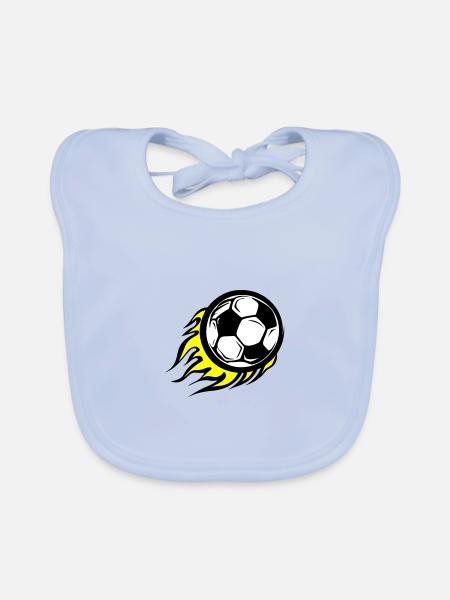 Symbole De Football Feu - Bavoir bio Bébé - bleu ciel - Devant